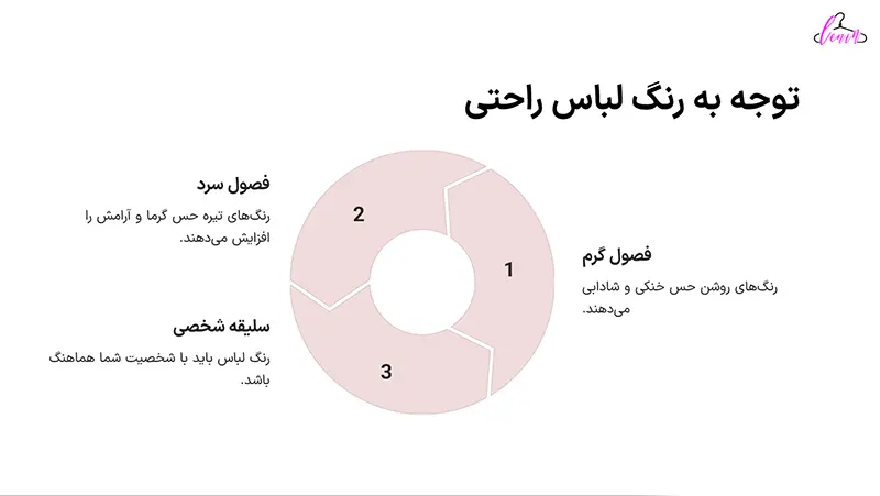 توجه به رنگ لباس راحتی زنانه